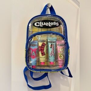 NWT Clueless Clear Backpack with 4 Hand Creams
